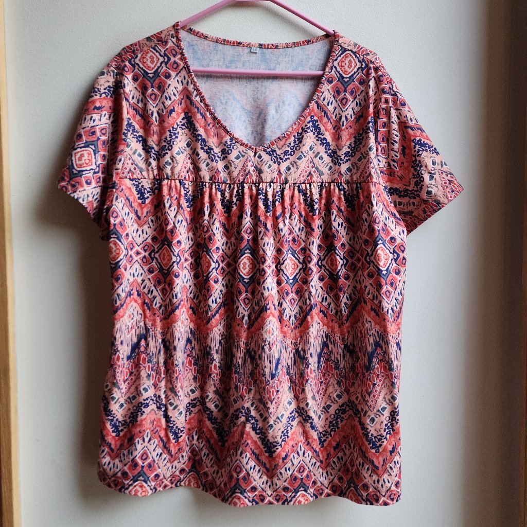Amazon Aztec Zig-Zag Style V-Neck Shortsleeve Jersey Size 2xl